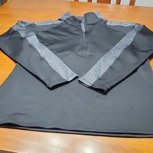 Black and Gray Quarter-Zip Pullover